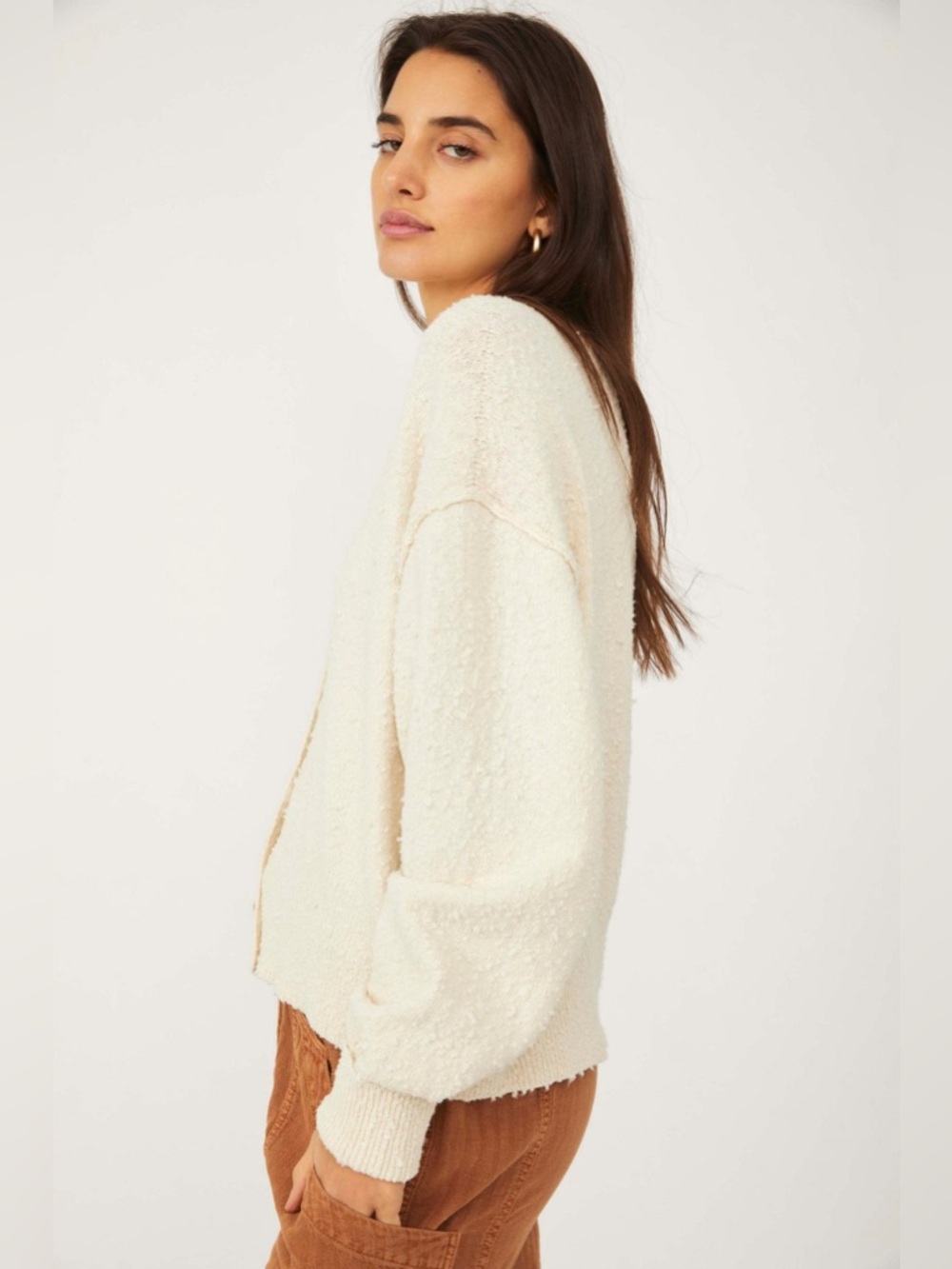 Free People Found My Friend Cream Cardigan Size Small - Picture 2 of 7